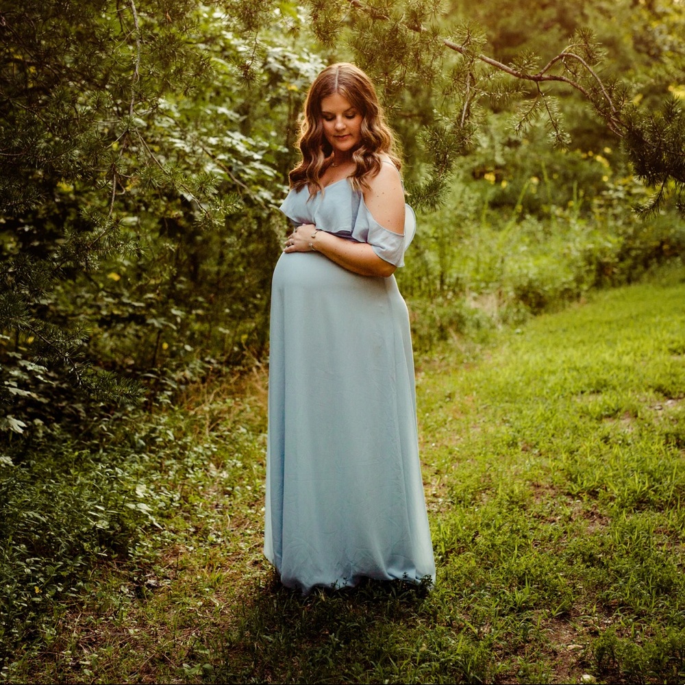 Baby blue maternity dress